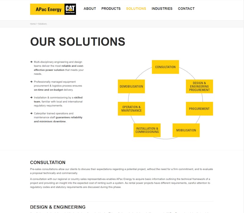 APA Cenergy solutions page